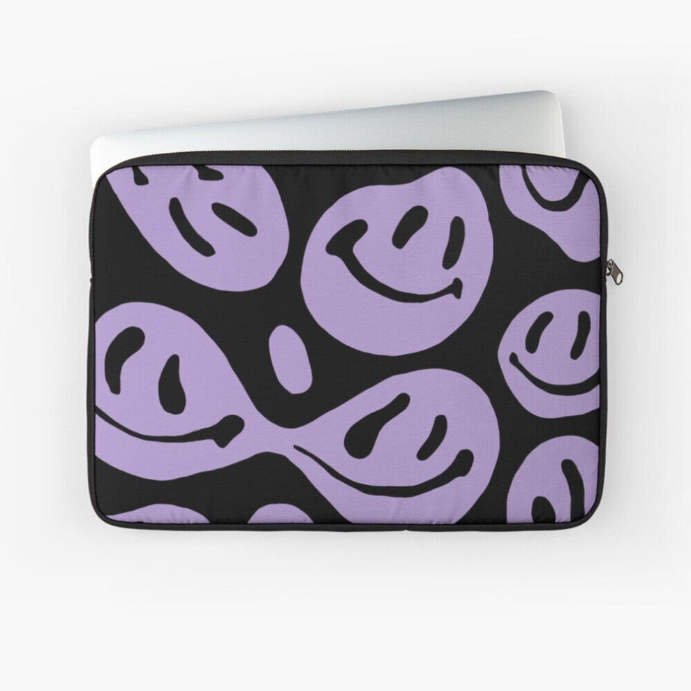 Laptop Sleeve Distorted Smiley Face 10 12 13 15 17 Inch Case Notebook Tablet Carrying Bag Cover Purple 7802738440973