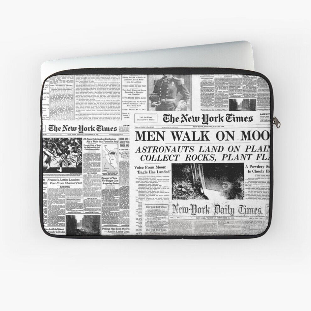 Laptop Sleeve Newspaper [White] 10 12 13 15 17 Inch Case Notebook Tablet Carrying Bag Cover White 7802738472394