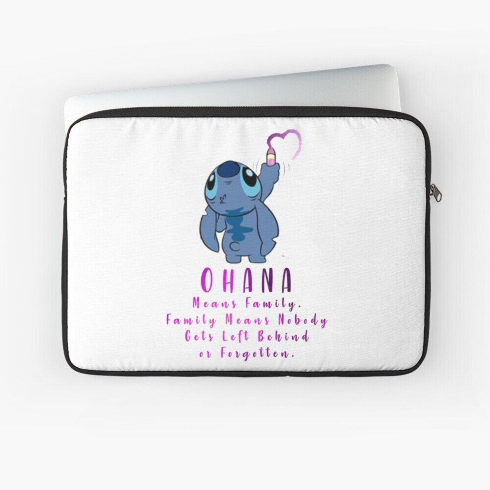 Laptop Sleeve Lilo And Stitch Ohana 10 12 13 15 17 Inch Case Notebook Tablet Carrying Bag Cover 7802738429602