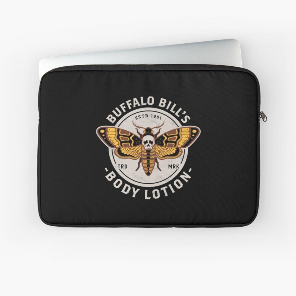 Laptop Sleeve Buffalo Bill's Body Lotion -Death's Head Moth - Horror -Distressed Vintage 10 12 13 15 17 Inch Case Notebook Tablet Carrying Bag Cover 7802738499193