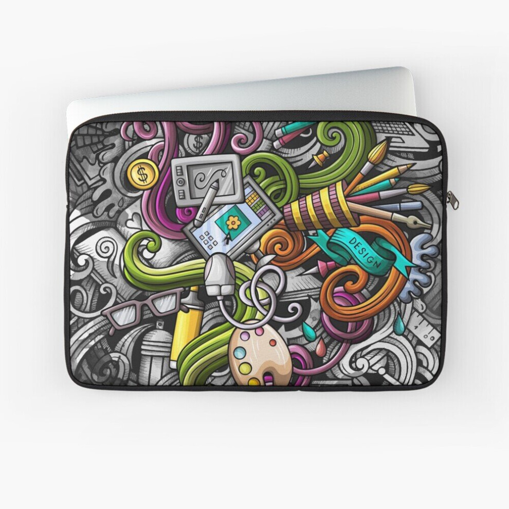 Laptop Sleeve Design Grunge Doodle 10 12 13 15 17 Inch Case Notebook Tablet Carrying Bag Cover 7802738428506