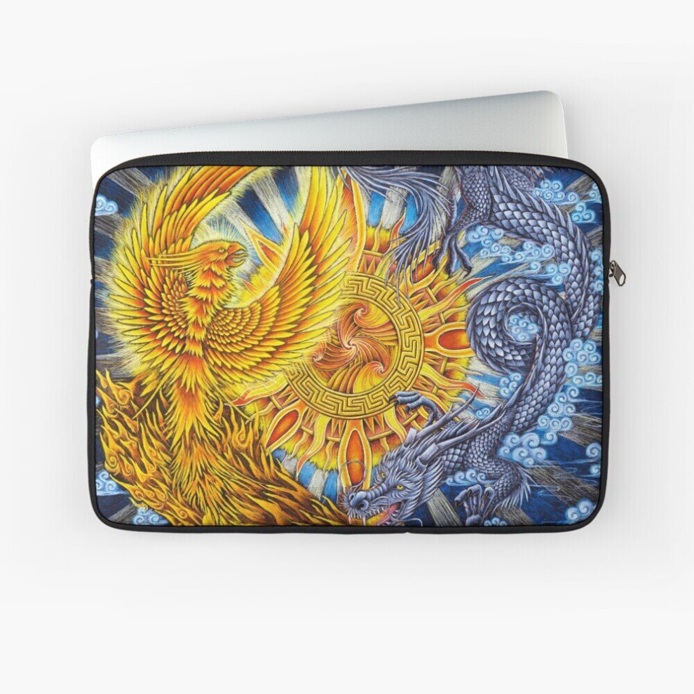 Laptop Sleeve Chinese Phoenix And Dragon Mandala 10 12 13 15 17 Inch Case Notebook Tablet Carrying Bag Cover 7802738493337