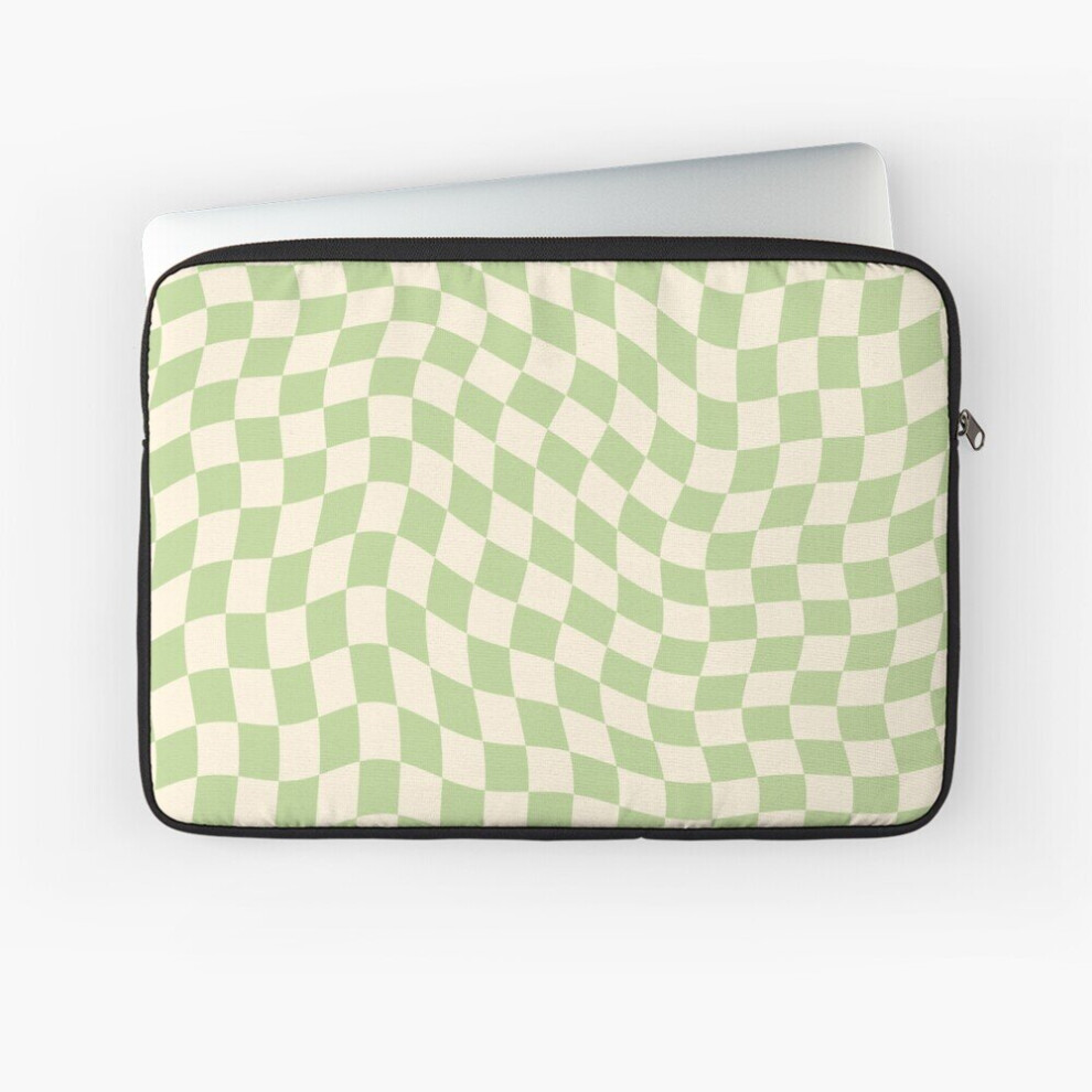 Laptop Sleeve Checkered Wavy Squares Pattern 10 12 13 15 17 Inch Case Notebook Tablet Carrying Bag Cover 7802738503289