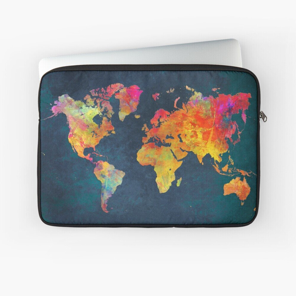 Laptop Sleeve World Map 10 12 13 15 17 Inch Case Notebook Tablet Carrying Bag Cover 7802738425390