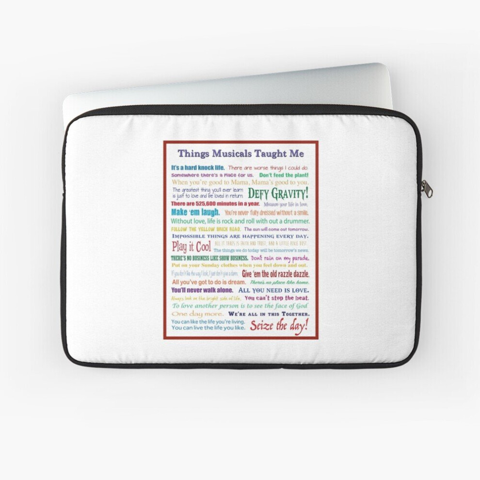 Laptop Sleeve Things Musicals Taught Me 10 12 13 15 17 Inch Case Notebook Tablet Carrying Bag Cover 7802738418675