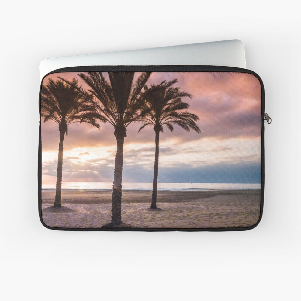 Laptop Sleeve The Sun Rising Between Three Palm Trees On The Beach 10 12 13 15 17 Inch Case Notebook Tablet Carrying Bag Cover 7802738466393