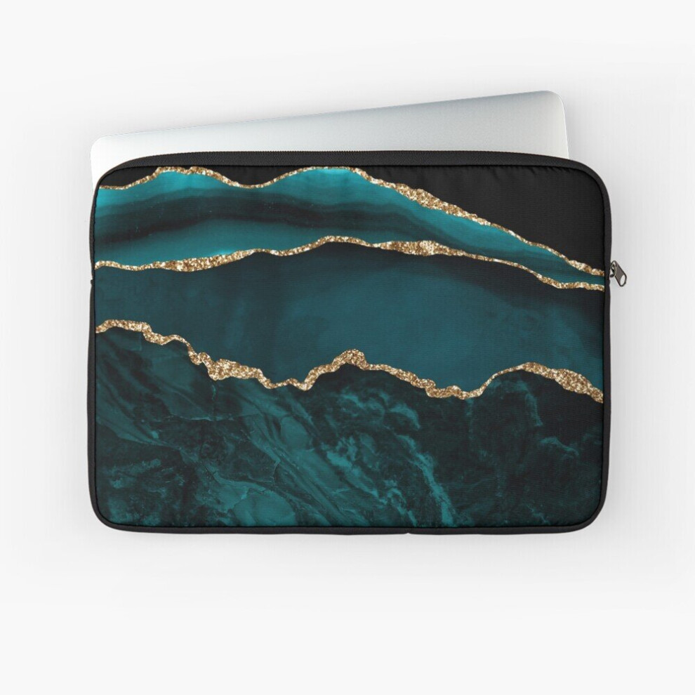 Laptop Sleeve Amazing And Teal Faux Malachite Marble 10 12 13 15 17 Inch Case Notebook Tablet Carrying Bag Cover Blue 7802738501384