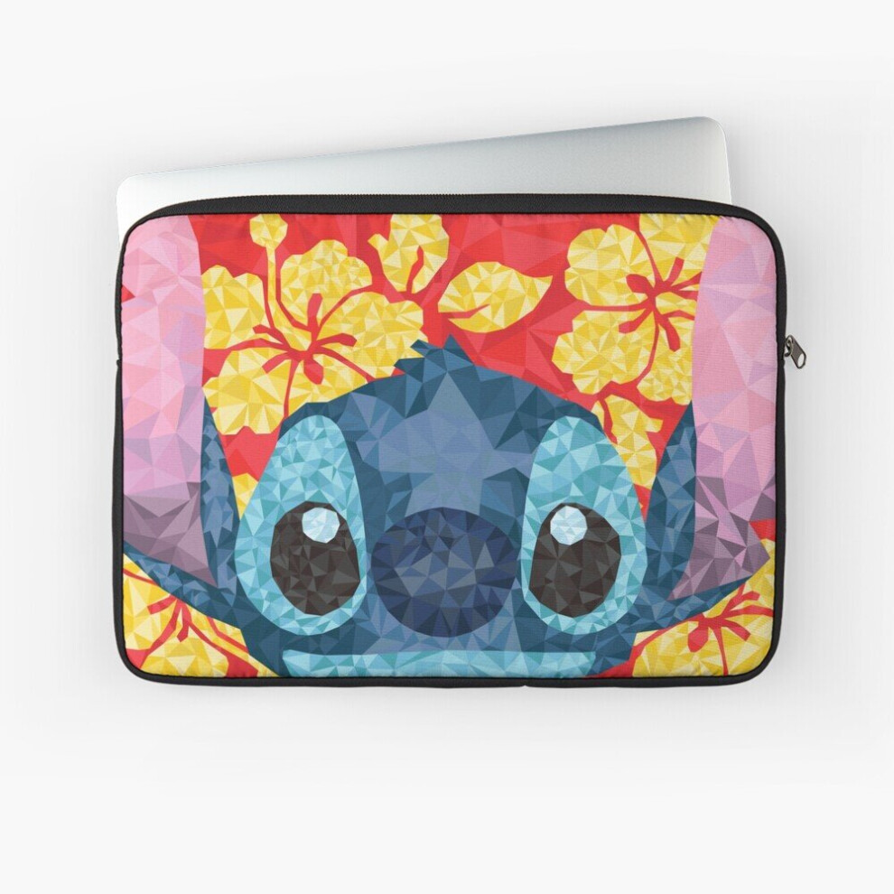 Laptop Sleeve Geometric Stitch With Hawaiian Flowers 10 12 13 15 17 Inch Case Notebook Tablet Carrying Bag Cover 7802738419146
