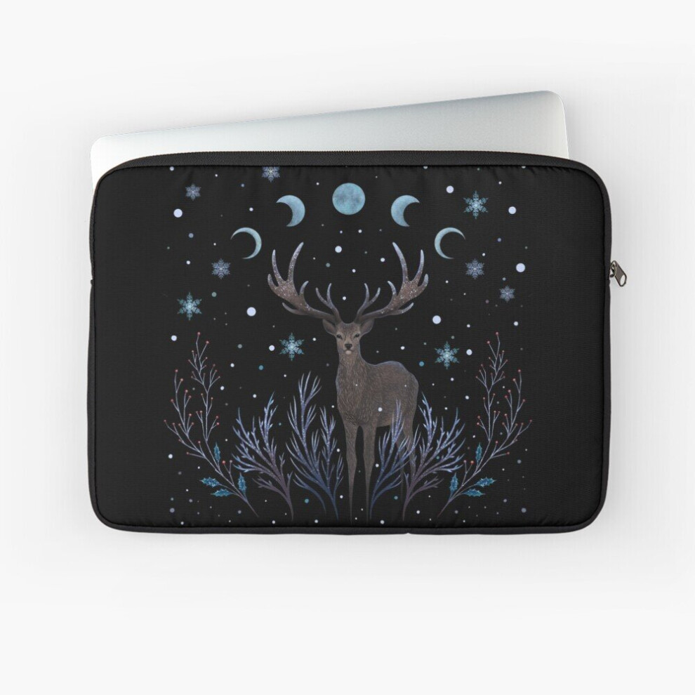 Laptop Sleeve Deer In Winter Night Forest 10 12 13 15 17 Inch Case Notebook Tablet Carrying Bag Cover 7802738413618