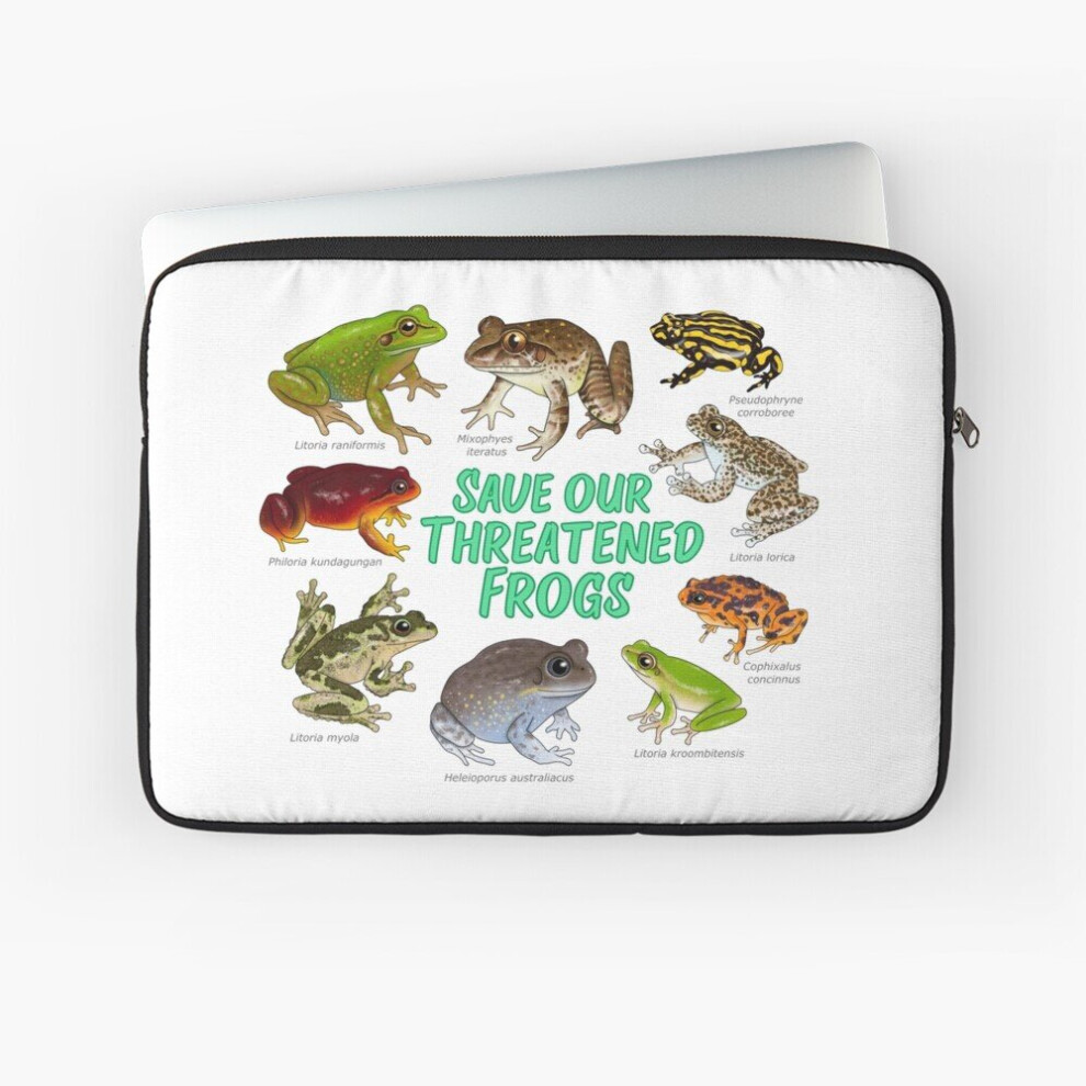 Laptop Sleeve Save Our Threatened Frogs 10 12 13 15 17 Inch Case Notebook Tablet Carrying Bag Cover 7802738503913