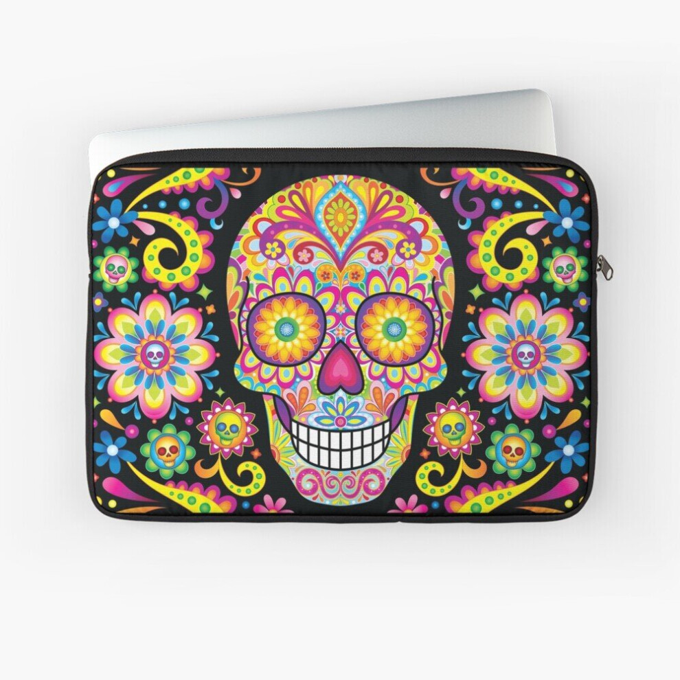 Photos - Travel Bags Laptop Sleeve Sugar Skull Day of the Dead Art 10 12 13 15 17 Inch Case Notebook Tablet Carrying Bag Cover(Spark)