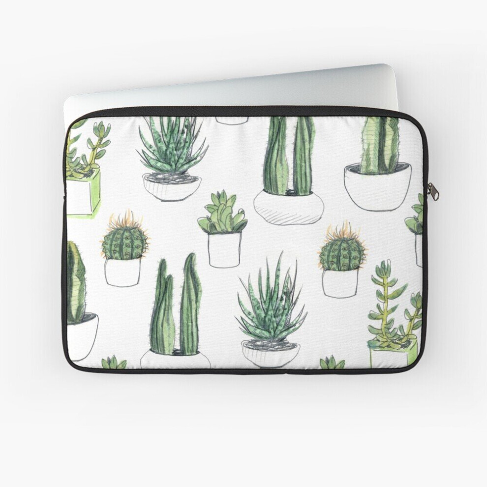 Laptop Sleeve Watercolour Cacti Succulents 10 12 13 15 17 Inch Case Notebook Tablet Carrying Bag Cover 7802738417494