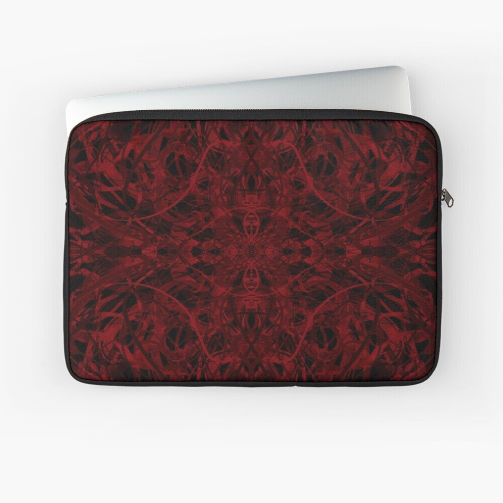 Laptop Sleeve Symmetry - Cranberry Red Tones (Black) 10 12 13 15 17 Inch Case Notebook Tablet Carrying Bag Cover Black,Red 7802738453522