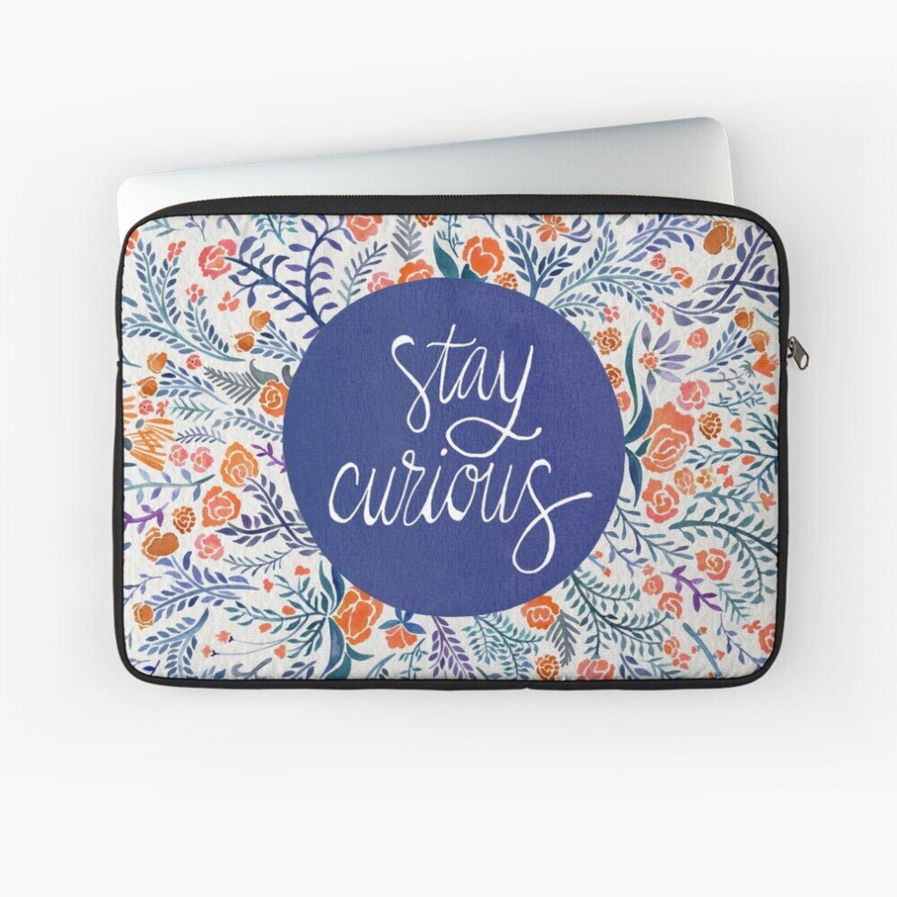 Laptop Sleeve Stay Curious Navy Coral 10 12 13 15 17 Inch Case Notebook Tablet Carrying Bag Cover Blue 7802738427493