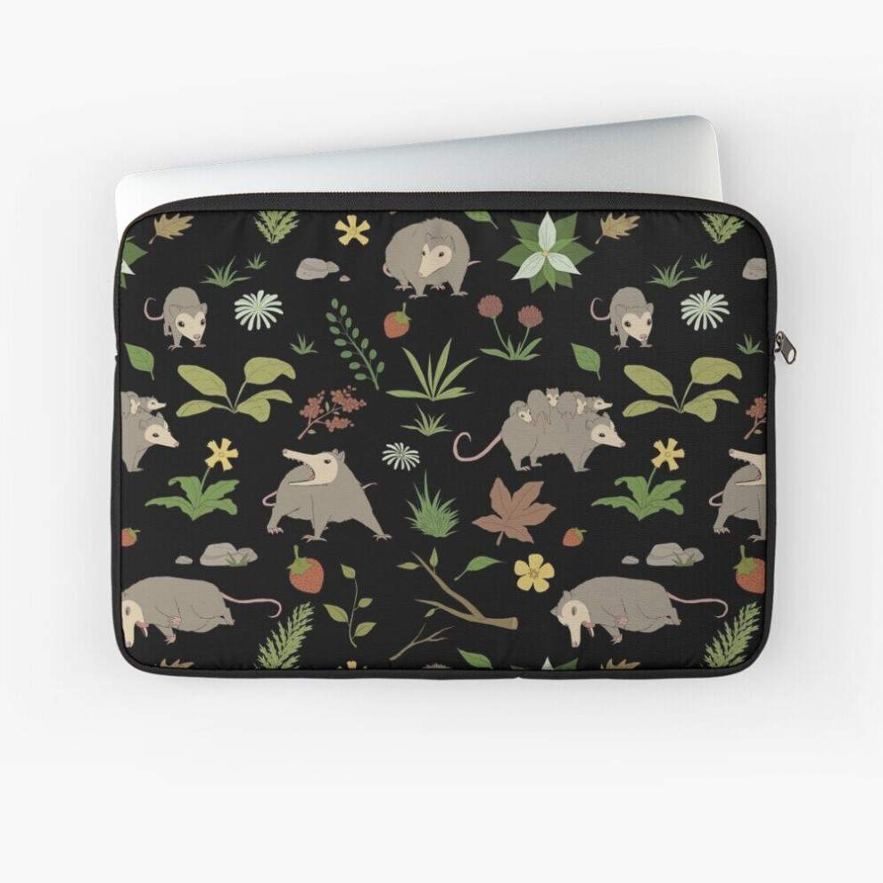 Laptop Sleeve Possums In A Berry Field Pattern On 10 12 13 15 17 Inch Case Notebook Tablet Carrying Bag Cover Black 7802738472912