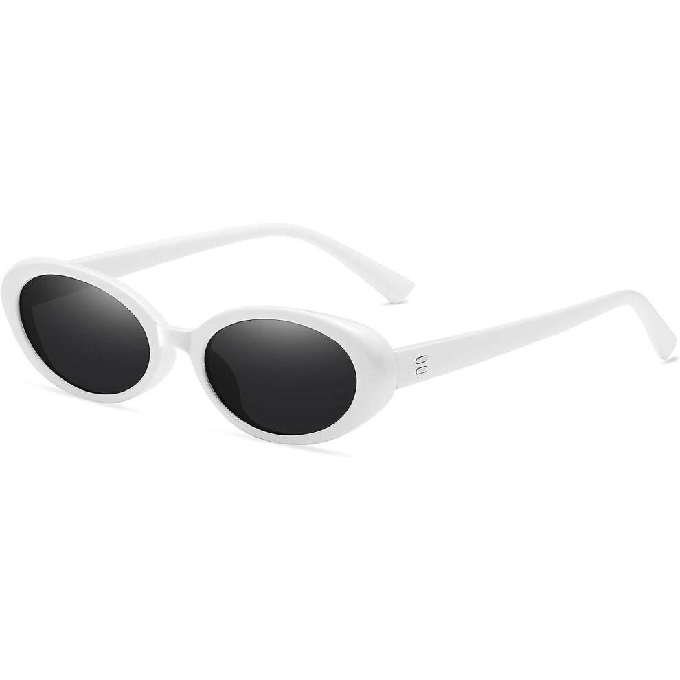 Retro Oval Sunglasses For Women Men Fashion Small Oval Sunglasses 90s Vintage Shades