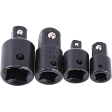 Impact Socket Adapter And Reducer Set 4pcs Socket Driver Converter For Impact Driver Conversions Extentsion Ratchet Wrenches 1/4" 3/8" 1/2"black4pcs