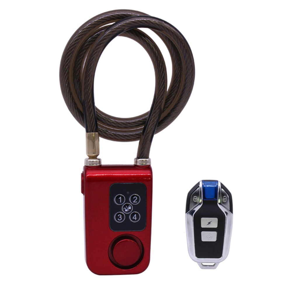 Electric Bike Lock With Sound Alarm Anti-theft Scooter Lock Steel Cable Durable