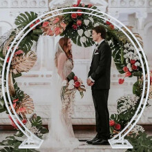 Xxl Round Metal Wedding Arch Frame Garden Arbor Flowers Balloon Backdrop Stand