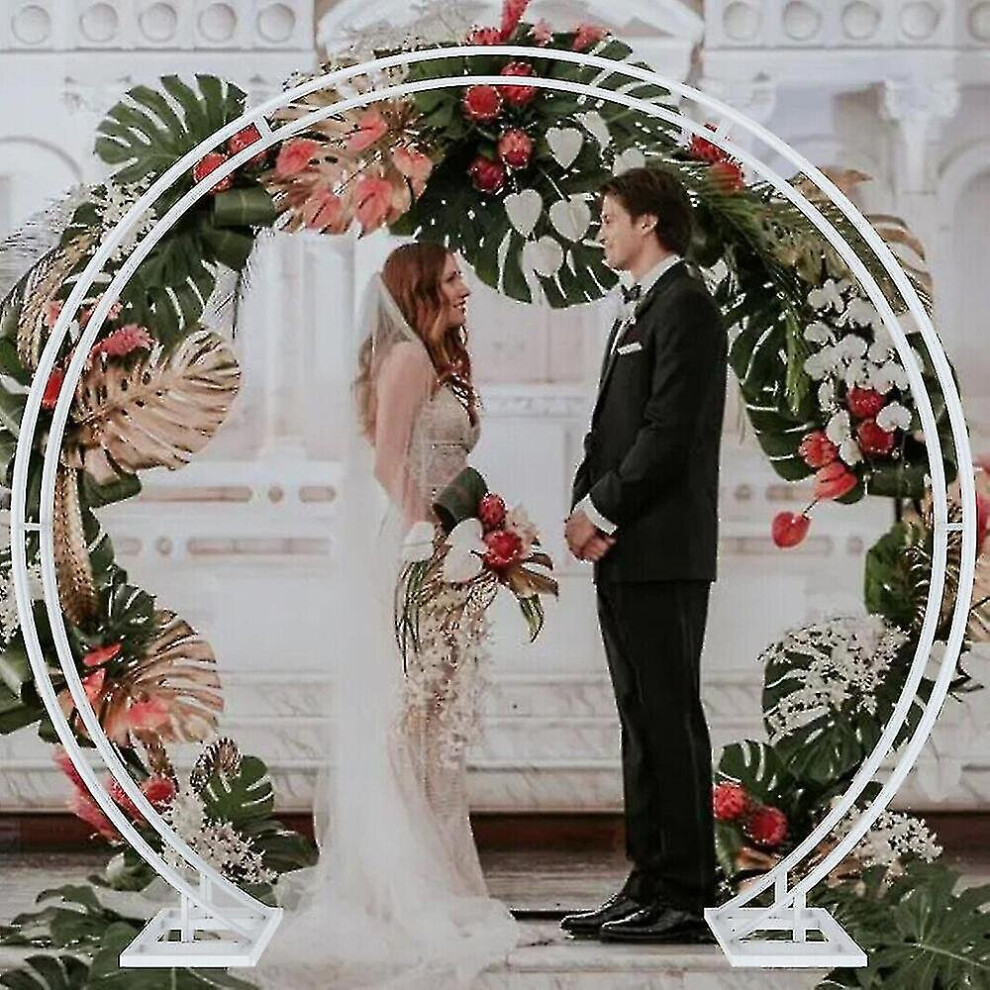 Xxl Round Metal Wedding Arch Frame Garden Arbor Flowers Balloon Backdrop Stand