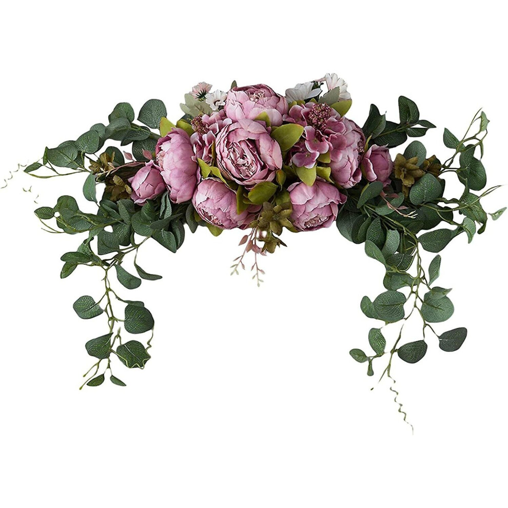 Flower Garland Home Hanging Wreath Handmade Flowers Backdrop Arch Flower for Garden Arch Ornaments Photography Props,