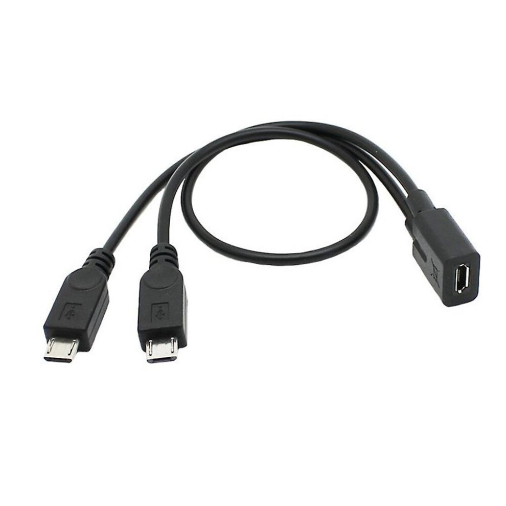 Micro Usb Female To Micro Usb Male Splitter Cable Data Transfer 30cm Long