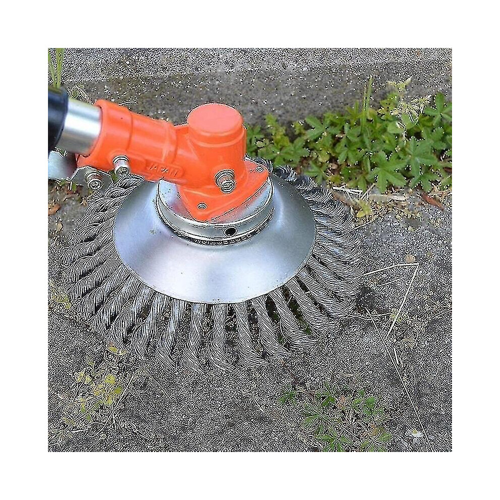 150mm Steel Wire Wheel Garden Weed Brush Lawn Mower Grass Eater Trimmer Tools Garden Grass Trimmer