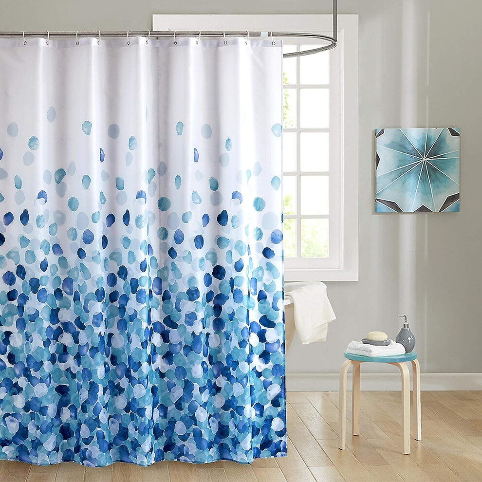 Shower Curtain Waterproof Mildew Resistant Polyester Fabric Shower Curtain Washable Bathtub Curtain
