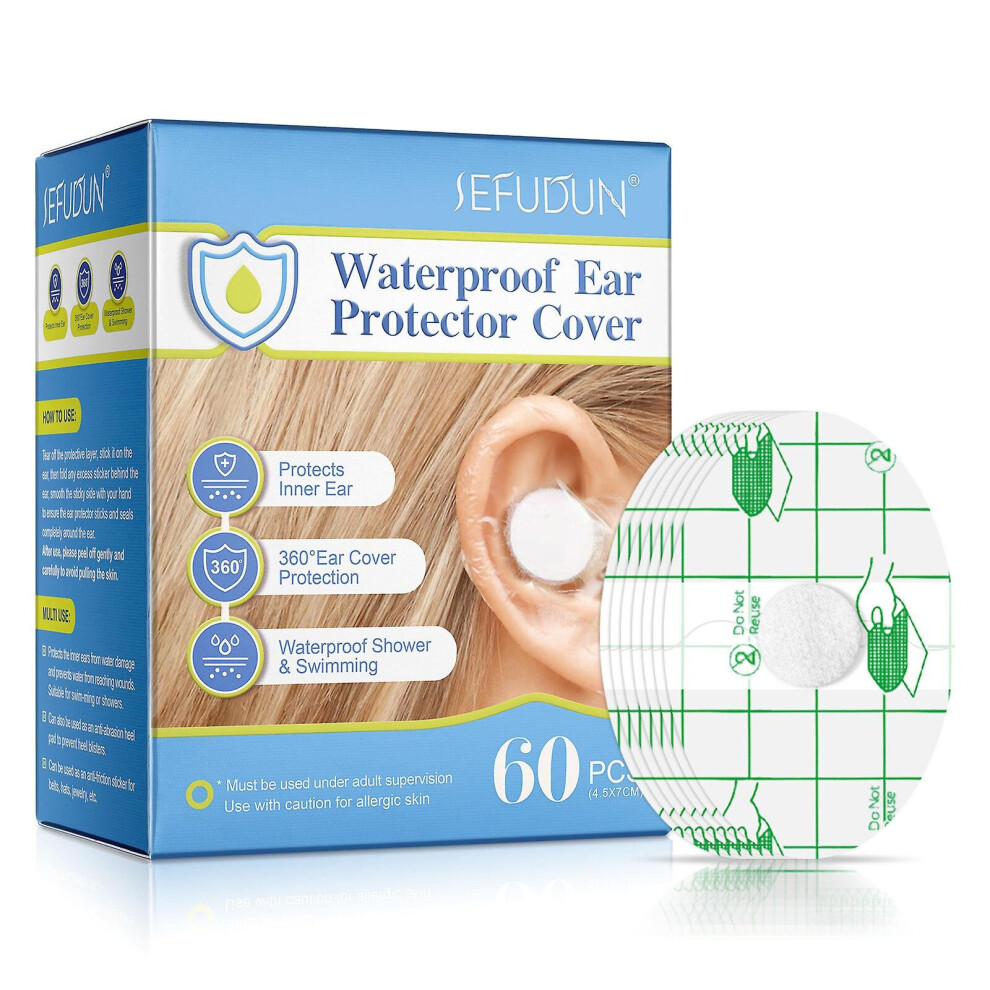 Ear Covers For Shower 60 Pcs, Ear Protection, Disposable Ear Protectors Waterproof For Swimming, Bathing, Surfing, And Other Underderwater Sports.