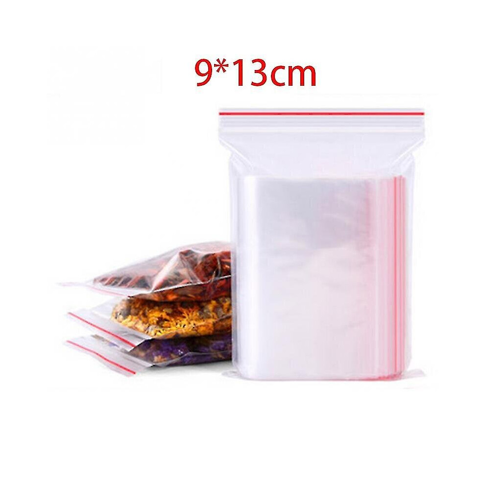 100/300/500pcs/pack Resealable Plastic Zip Lock Bags Clear Poly Zip Lock Bag Food Storage Reclosable Vacuum Fresh Organize Bag - B