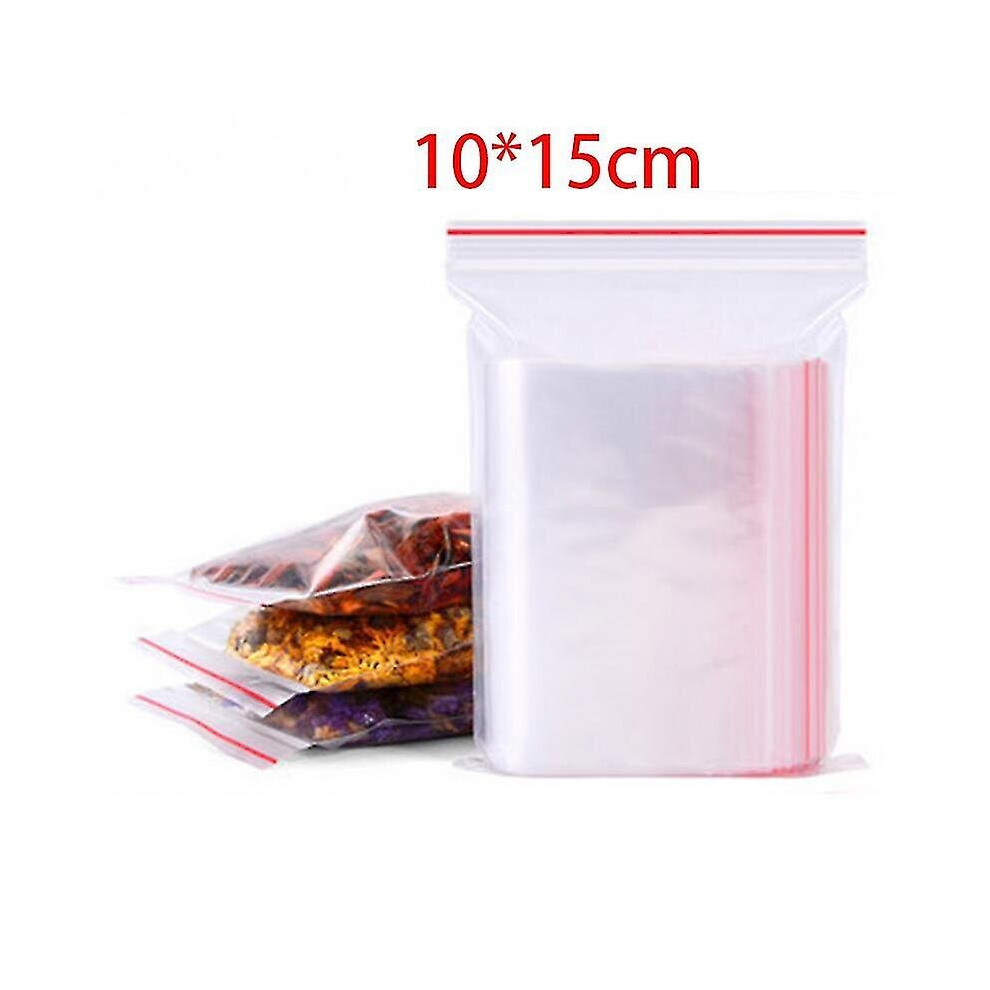 100/300/500pcs/pack Resealable Plastic Zip Lock Bags Clear Poly Zip Lock Bag Food Storage Reclosable Vacuum Fresh Organize Bag - B