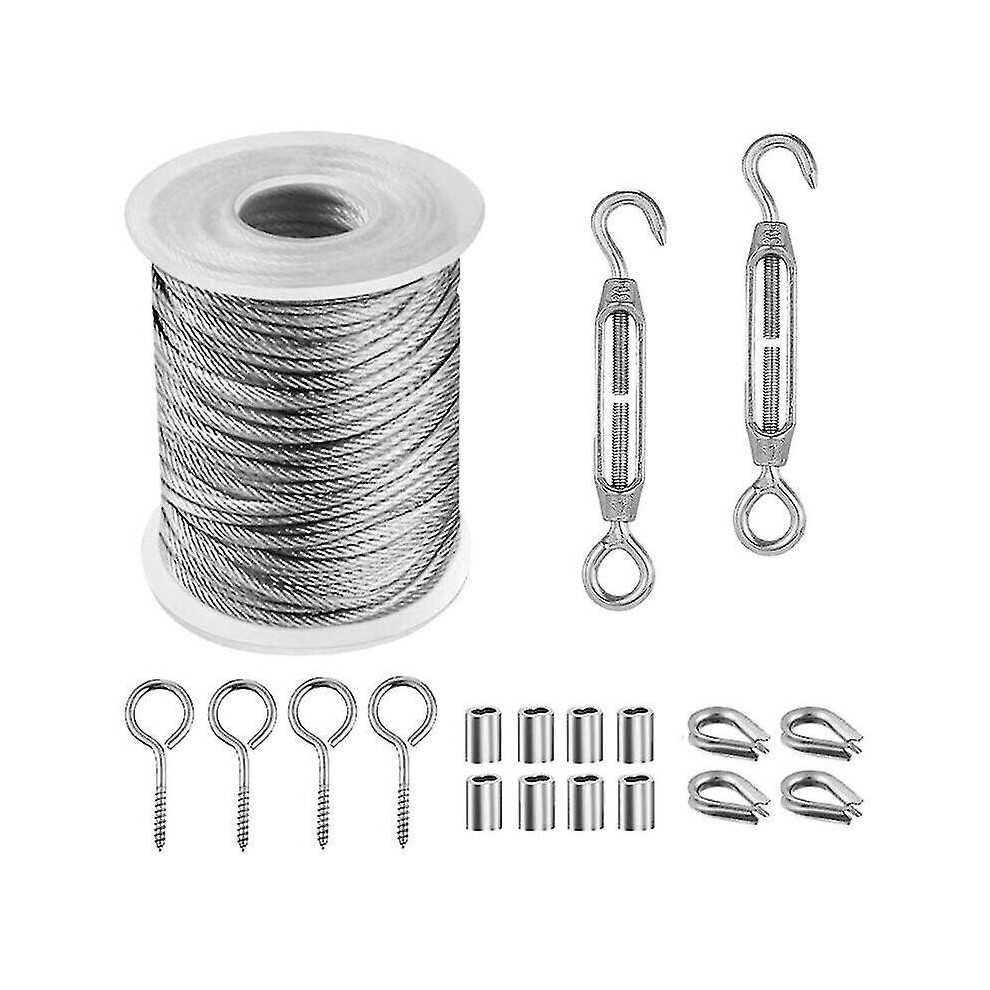 Stainless Steel Wire Rope, Hanging Stainless Steel Rope, Outdoor Clothesline, Outdoor Steel Clothesline, Outdoor Wire Rope, Clothesline (15m) - Snngv
