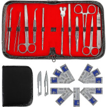22 Pcs Minor Surgery Set Surgical Instruments Kit Stainless Steel Dissecting Scissors Tweezers