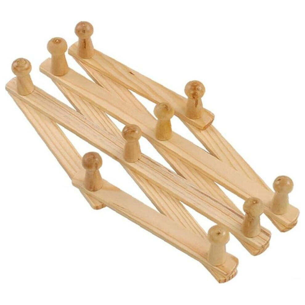 ,natural Wood Coat Rack Wall Mounted Expandable Accordion Peg Hanger Hat Closet Hook Expanding Door