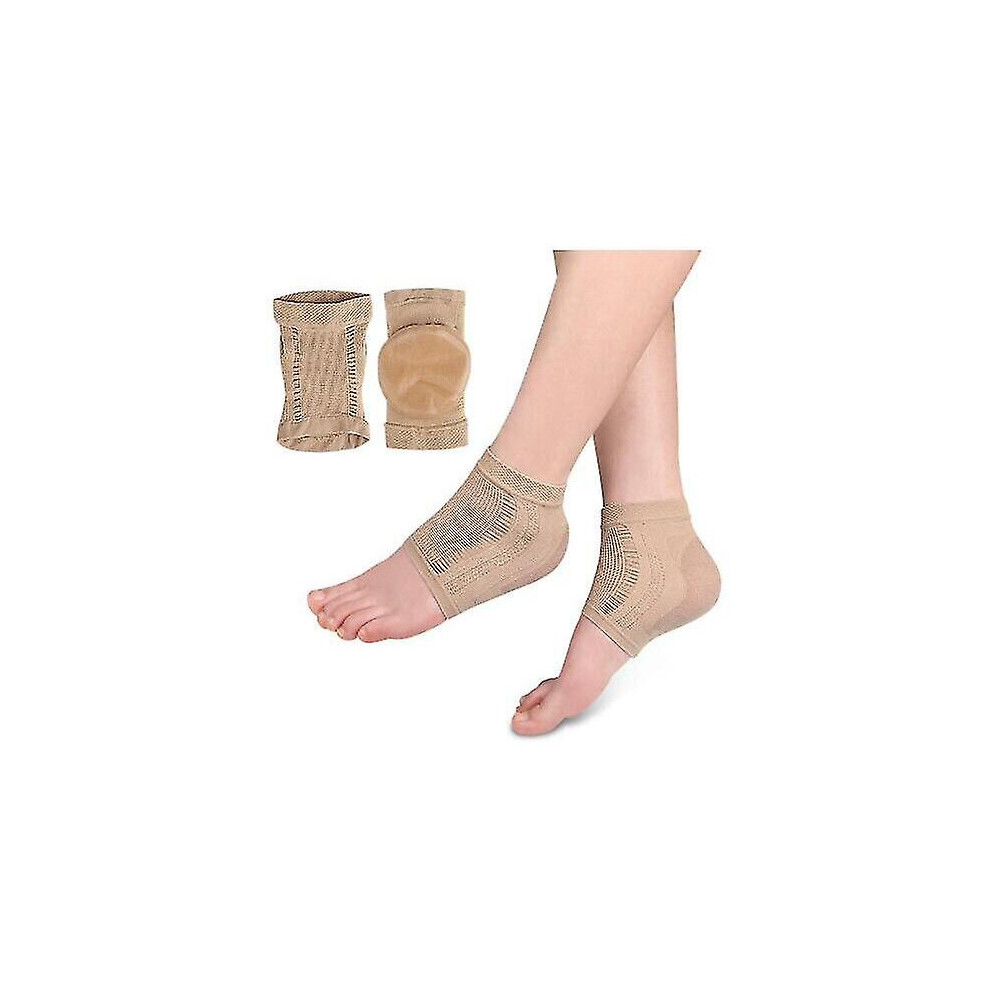2 Pairs Heel Protector Heel Gel Sleeve,breathable Heel Gel Heel Cushions For Cracked Heel, Lantar Fasciitis Achilles Tendonitis Relieve Pain