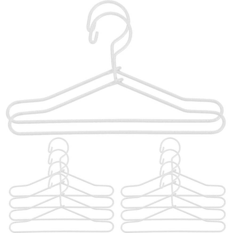 10pcs Metal Mini Clothes Hangers Mini House Clothes Support Dolls Coat Rack