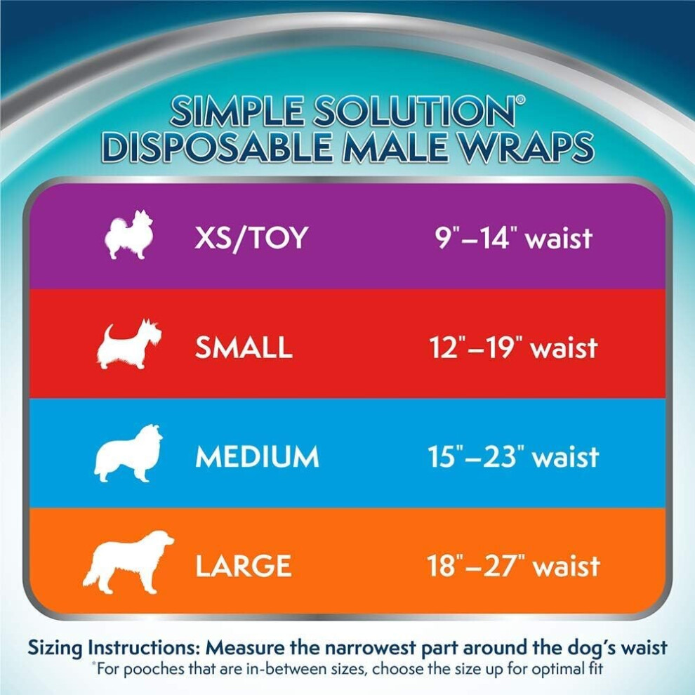 Simple Solution Men's Disposable Dog Diapers For Dogs Leak-Proof Fit