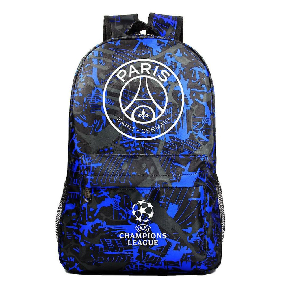 Star Paris Uefa Champions League Shoulder Bag Fan Backpack Student Schoolbag Storage Bag-color Blocking Style