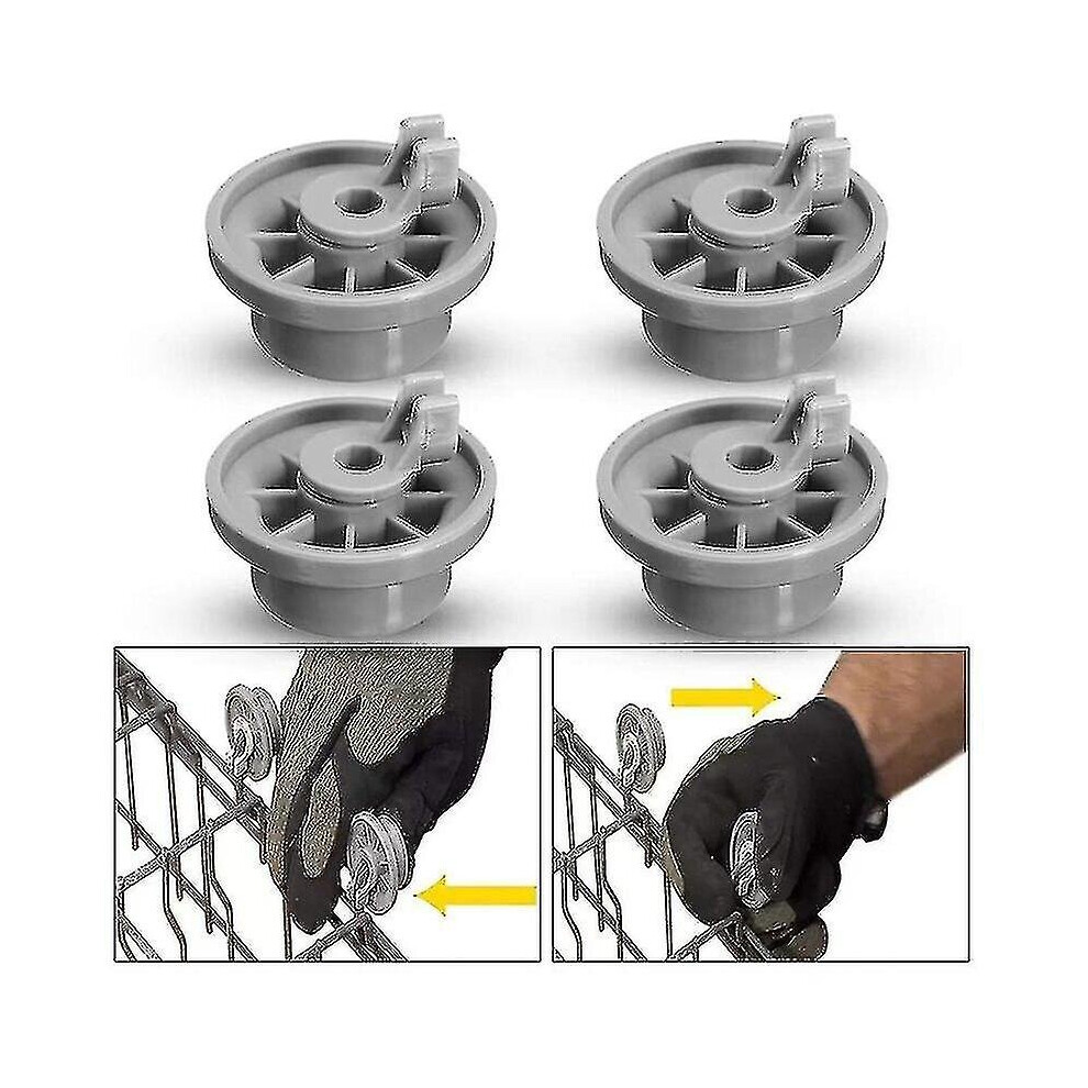 4 X Dishwasher Lower Basket Rail Wheels For Neff