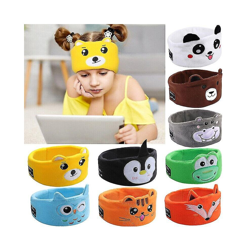 (Hippo) Kids Bluetooth Headband Headphone Earphone Cute Wireless Sleeping Music Headwear 9468842872079