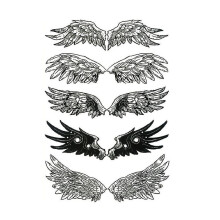 Wabjtam Black Angel Temporary Tattoos Sticker Fake Tattoos 2pcs