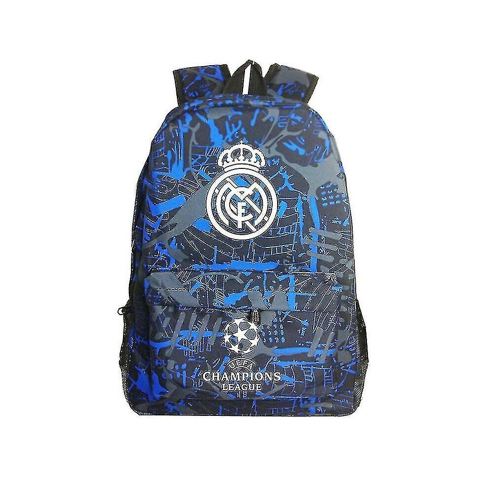 Graffiti Real Madrid Uefa Champions League Shoulder Bag Fan Backpack Student Schoolbag Storage Bag H Z