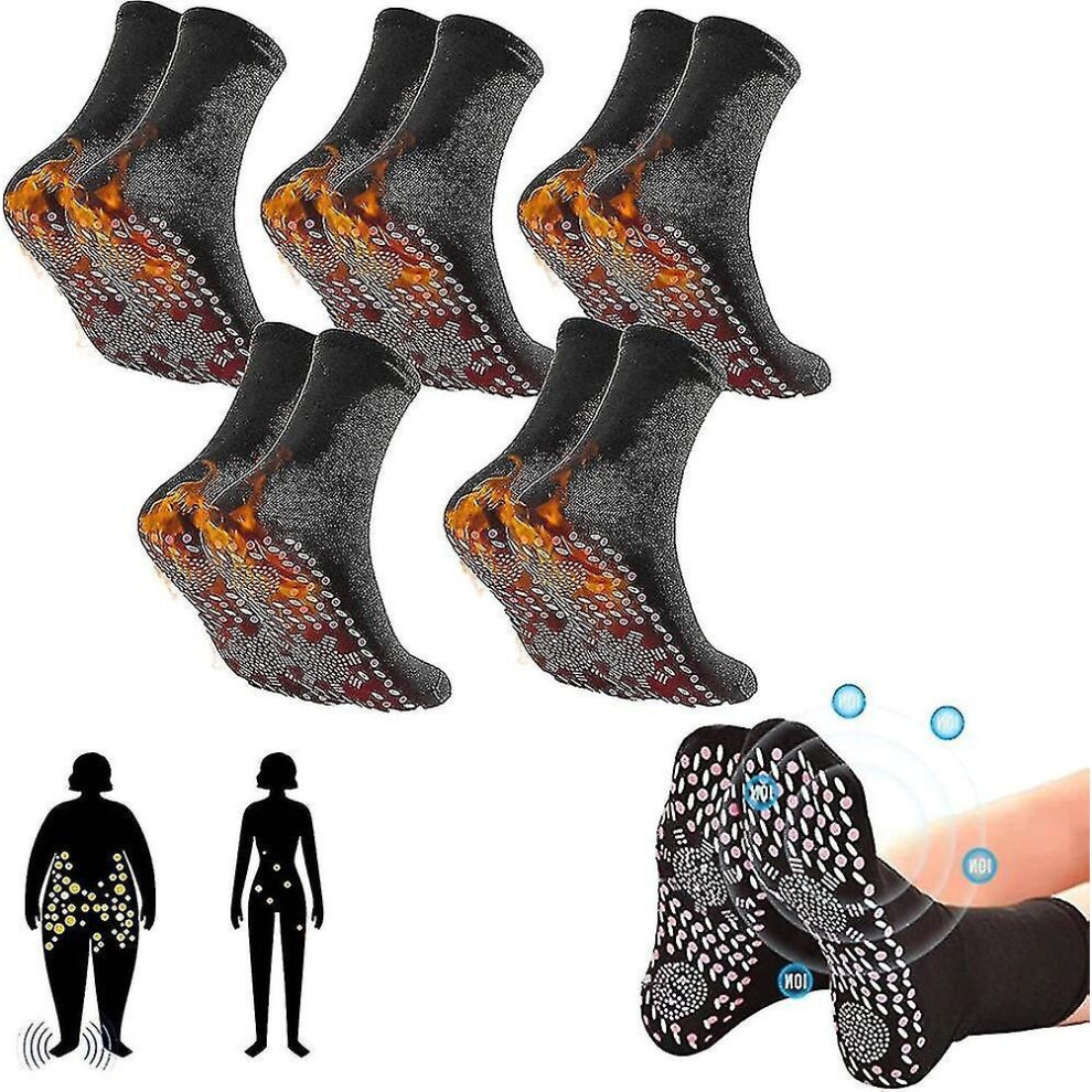 5 Pairs Tourmaline Acupressure Self Heating Shaping Socks Afiz Tourmaline Slimming Health Sock Tourmaline Slimming Health Sock Self Heating Socks Mass