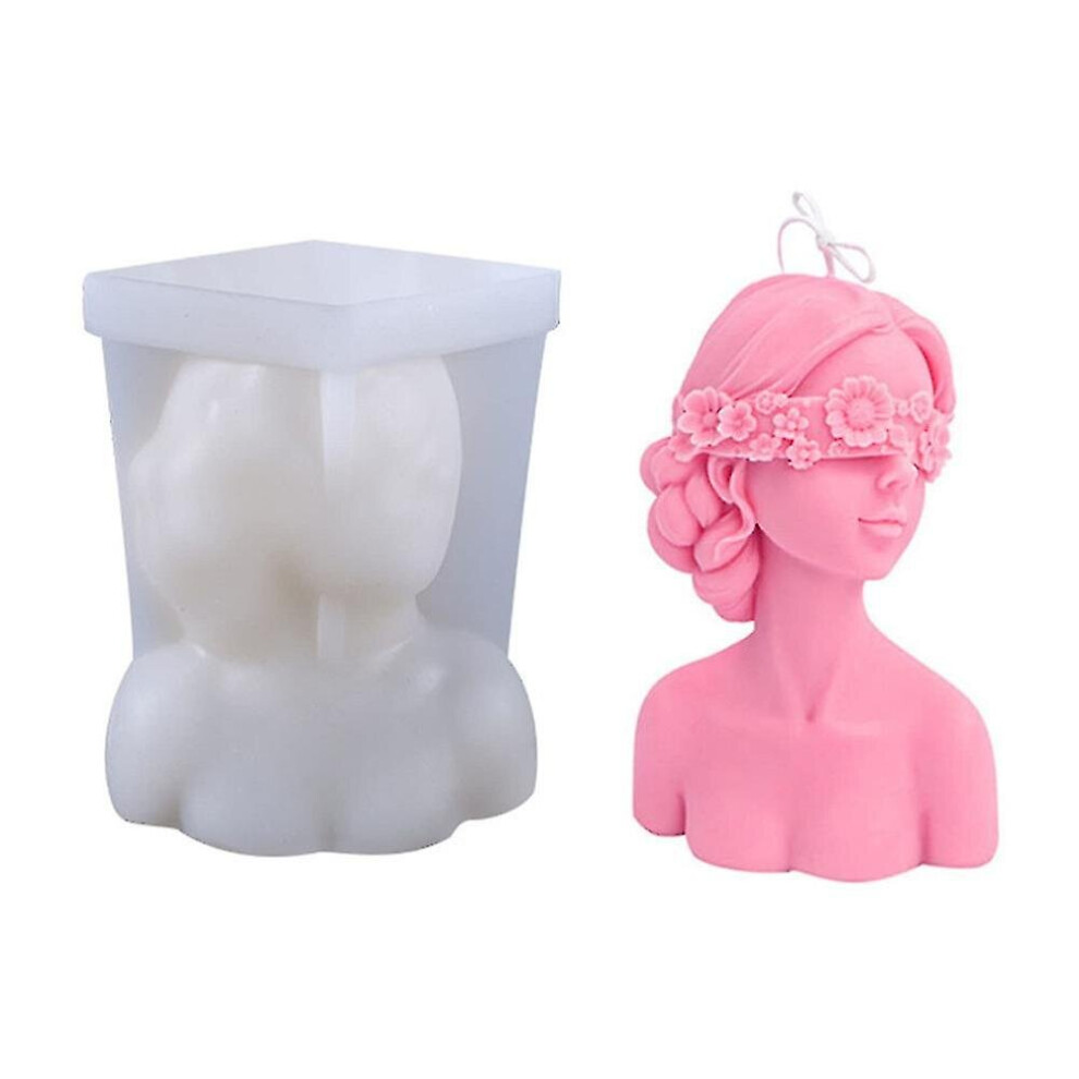 3d Blindfolded Girl Candle Molds Silicone Diy Candles Making Craft Mould