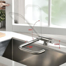 Clover Lessic Under Window Pull Down Kitchen Faucet With 180 Foldable And 360 Rotatable Kitchen Mixer Tapcold