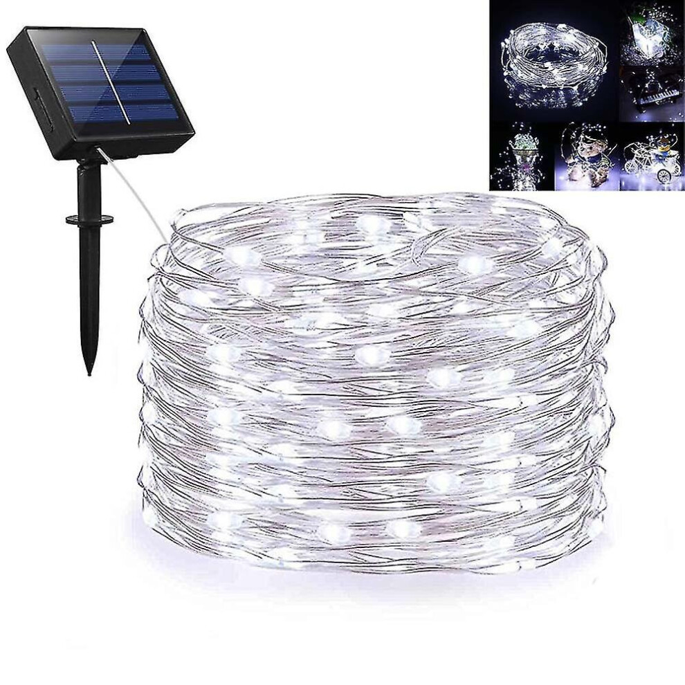 Solar String Lights, Outdoor Solar Fairy String Lights White/Silver