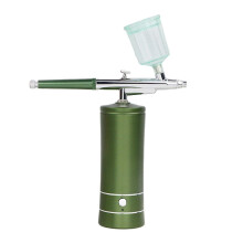 (Green) Cordless Airbrush Kit Portable Handheld Airbrush Compressor Kit Spray Gun Device