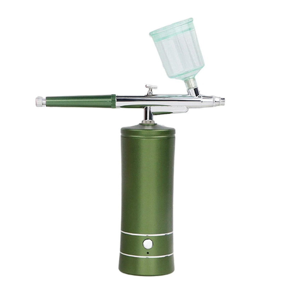 (Green) Cordless Airbrush Kit Portable Handheld Airbrush Compressor Kit Spray Gun Device