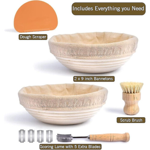 Bread Proofing Basket Set Of 2 Round And Oval, Baking Too 1