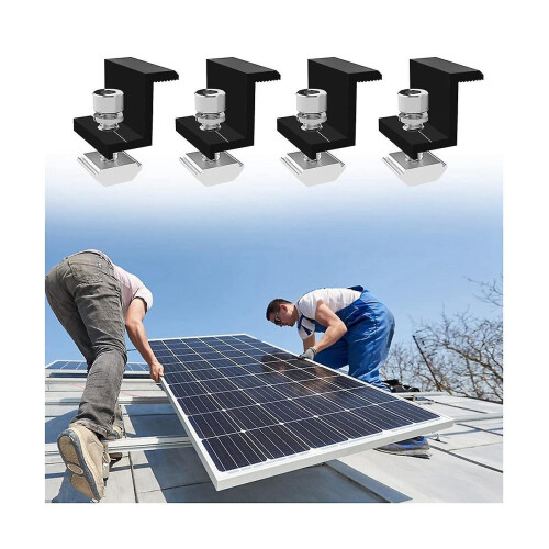 12 Pack Solar Module Holder End Clamp, End Clamp For Mounting Solar Panel, Side Clamp For Pv Solar 1